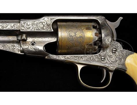 Very Rare Cased Engraved Remington New Model Army Percussion Revolver