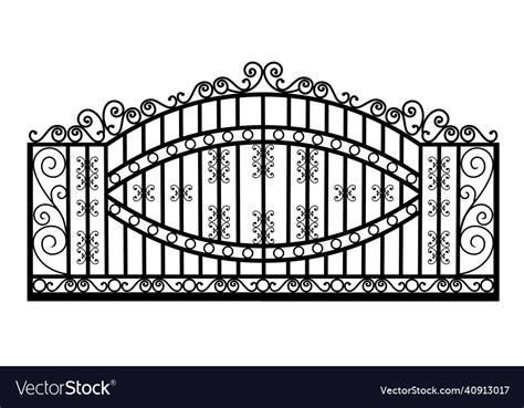 Silhouette Of A Wrought Iron Gate Royalty Free Vector Image