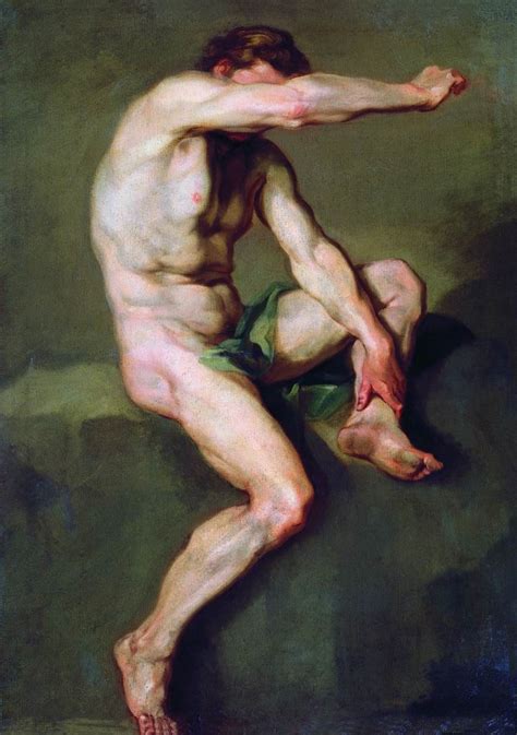 Male Nude Seated Painting Anton Losenko Oil Paintings
