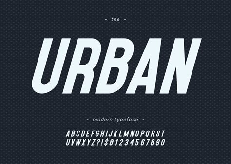 Vector Urban Font Bold Slanted Style 7654472 Vector Art At Vecteezy