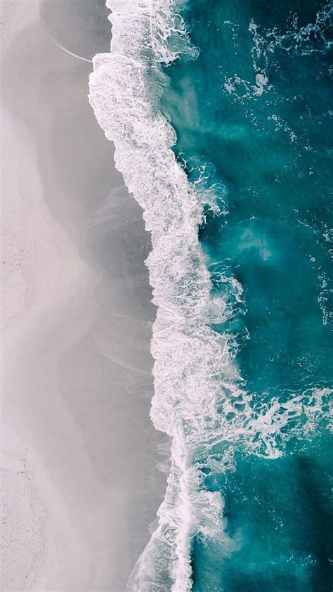 Aerial View Beach Waves Water Iphone Wallpaper Iphoneswallpaperscom