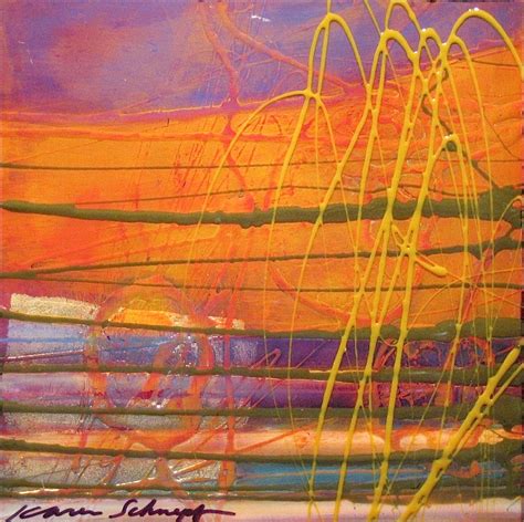 Purple W Orange Abstract Painting