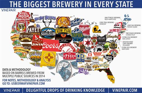 Map The Biggest Brewery In Every State In America Brewery States In