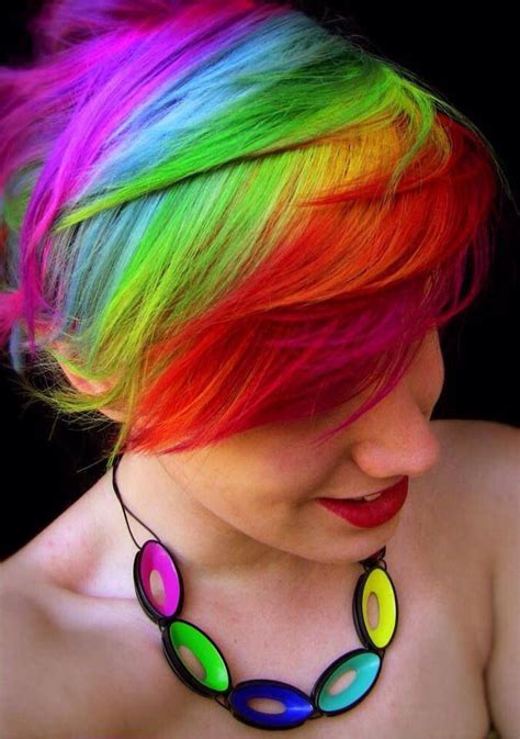 Rainbow Pixie Cut Short Rainbow Hair Rainbow Hair Color Rainbow Dash