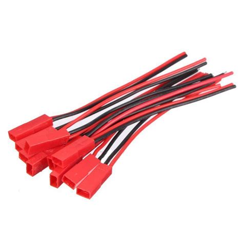 10 Pairs 2 Pin Jst Plug Socket Connector M To F 110mm Cable Wire Red