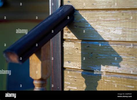 Wooden Railings Of A Rural House In Summer Stock Photo Alamy