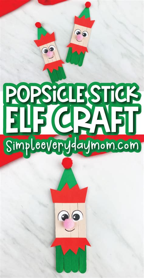 Festive Elf Popsicle Stick Craft With Template