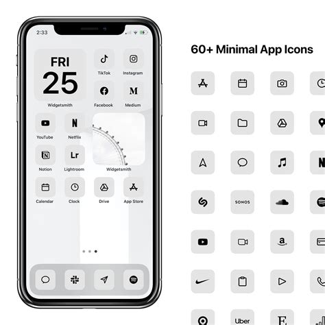 Ios 14 Minimal Icons Grey Minimalist Icon Pack Apple Modern Icon