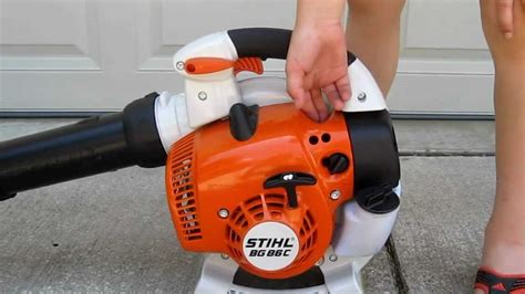 Stihl ergostart (e) cuts the effort required to start the tool by half, while the starter cord can be pulled at. Stihl Blowers: BG 86 CE Starting process - YouTube