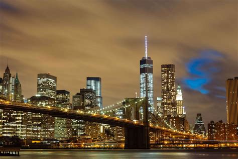 1920x1200 Skyline Night City Lights Reflection Lake New York City