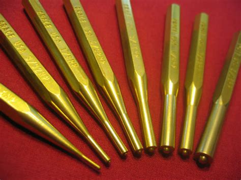 Grace Usa Brp 8 8 Pc Brass Roll Pin Punch Gunsmith Set Usa Made