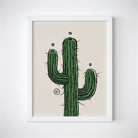 Download hikidsco using our mockup. | Cactus art print, Baby nursery wall decor, Hanging plants