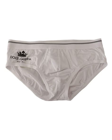Dolce And Gabbana Cotton Stretch Logo Brando Briefs Underwear In White For Men Lyst