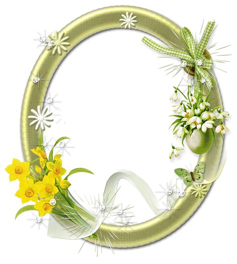 Oval Circle Flower Frame Transparent Png Download Fre