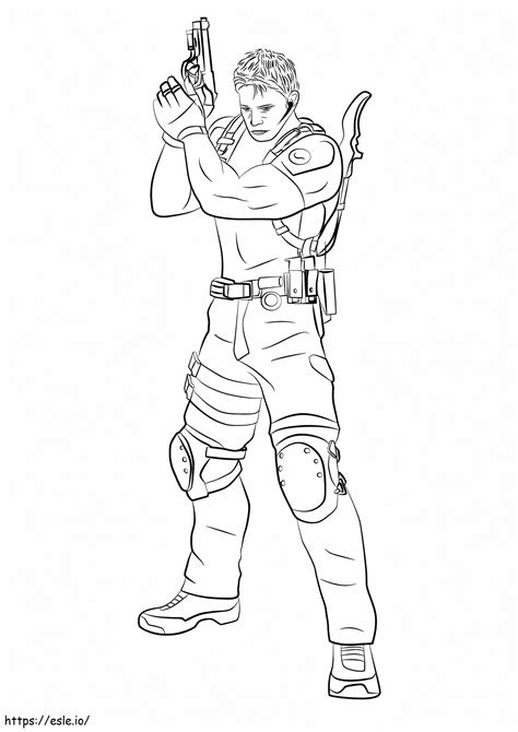 Chris Redfield From Resident Evil Coloring Page