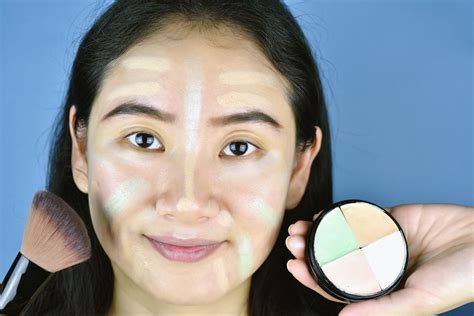 Woman With Different Color Correcting Concealers On Her Face Concealer