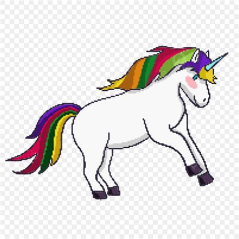 Pixel Art Rainbow Unicorn PNG Pixel Arte Arco Iris Imagem PNG E PSD