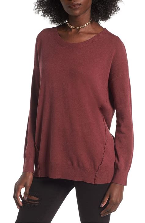 Dreamers By Debut Forward Seam Tunic Sweater Nordstrom Rib Knit