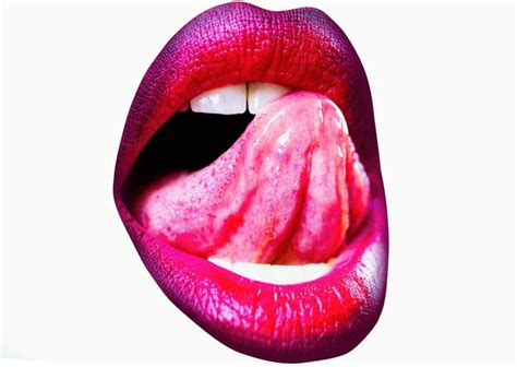 Premium Photo Red Lips Mouth And Tongue Icon Poster And Banner Of Open Mouth Closeup Woman