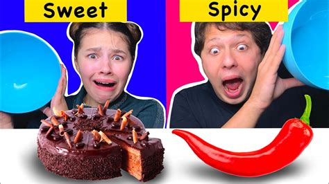 Asmr Sweet Vs Spicy Food Challenge Eating Sounds Mukbang 먹방 Tati Asmr Youtube