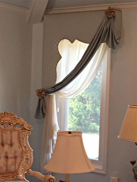 European and american luxury white and cream color villa embroidered curtains for living room windows curtain bedroom/kitchen. Swag, curtain and cornice combination for a lovely living ...