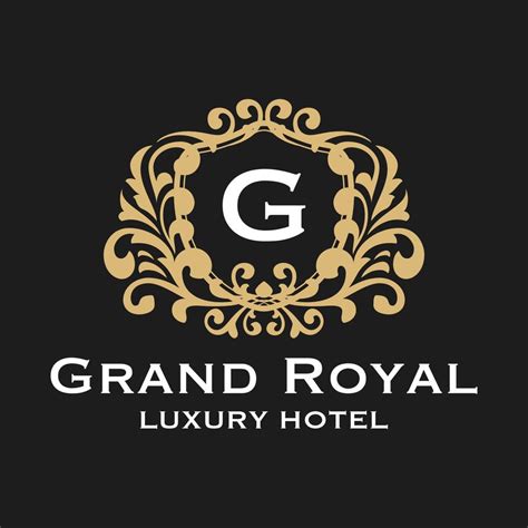 Vector Illustration Logo Grand Royal Luxury Hotel Vintage Design