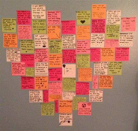 Write Favorite Quotes On Post Its Put Them On Your Wall In The Shape