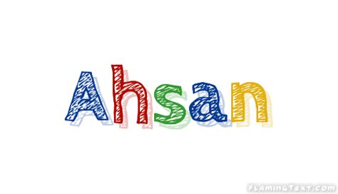 Ahsan Лого Бесплатный инструмент для дизайна имени от Flaming Text