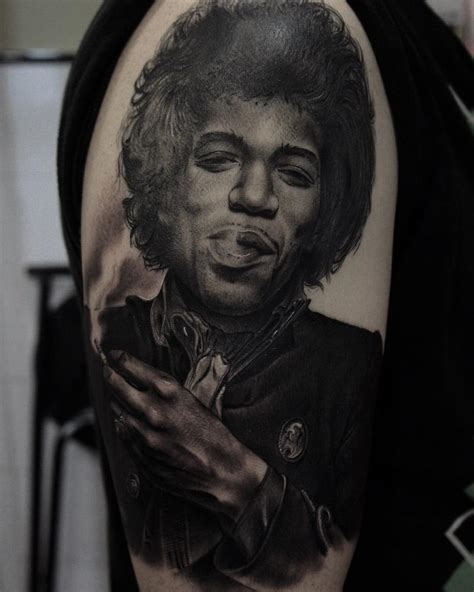Smiling Jimi Hendrix Tattoo Best Tattoo Ideas Gallery