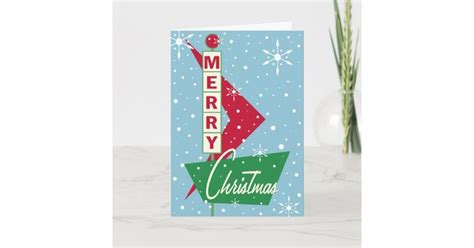 Retro Googie Merry Christmas Card Zazzle Holiday Design Card Merry Christmas Card