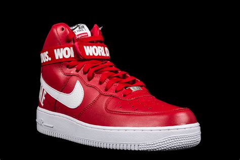 Nike Air Force 1 High Supreme Sp Supreme World Famous Red 2014
