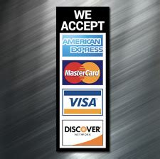 Essentially credit card payment processing is a method whereby, a business accepts customer payments through credit cards such as american express, mastercard and visa directly through their store. Credit Card Sign | eBay