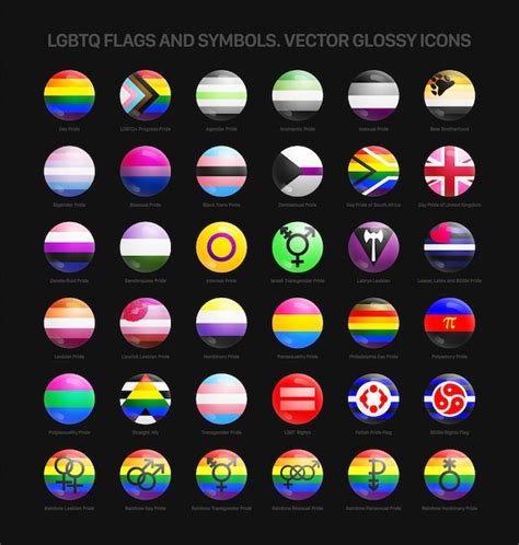 Premium Vector Lgbtqia Rainbow Pride Flags And Symbols D Glossy