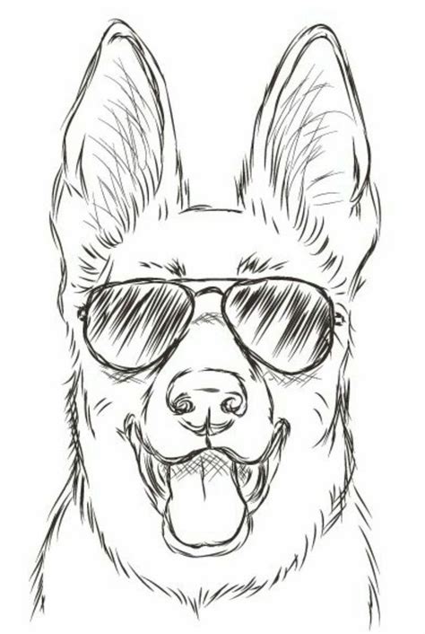 Dog With Sunglasses Easy Drawing Tutorials Black And