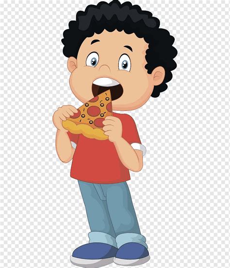 Menino comendo pizza ilustração entrega de pizza comendo comendo