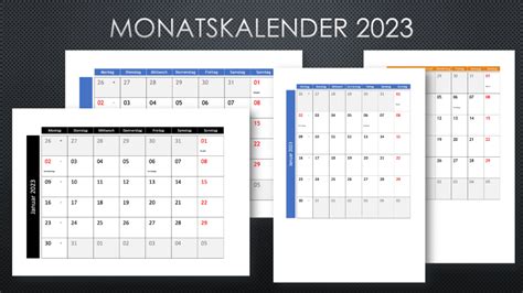 Monatskalender 2023 Schweiz Excel And Pdf Kostenlos