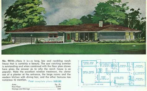 60s Ish Mcm Ranch House Floor Plans Floor Plans Ranch Vintage House