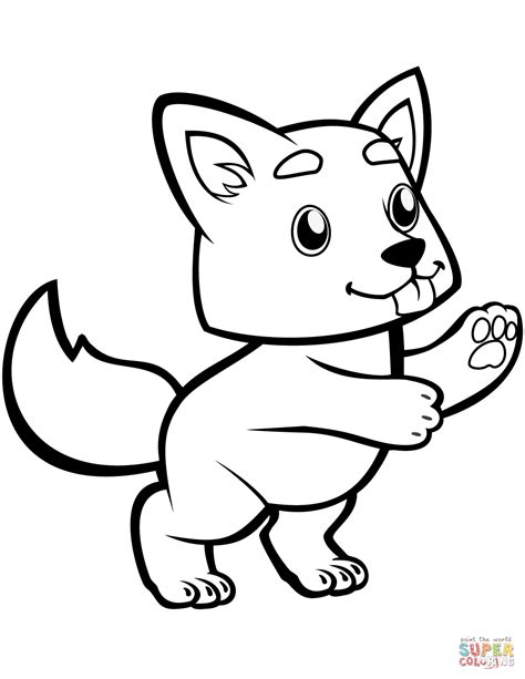 Cute Baby Wolf Coloring Page Free Printable Coloring Pages