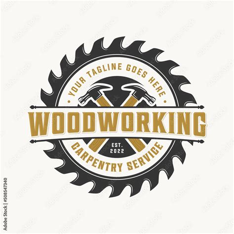 Woodworking Logo Carpenter Logo Design With Hammer And Circular Saw Or