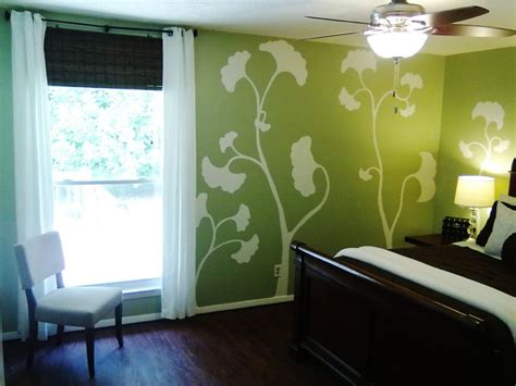 Hand Painted Wall Mural - Contemporary - bedroom - Glidden Meadow Sage