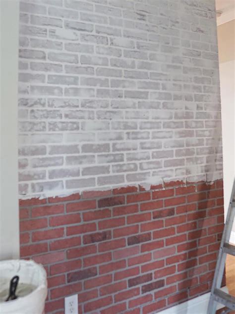 Diy Faux Whitewashed Brick Accent Wall The Home Depot