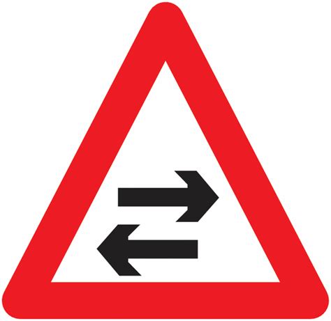 Two Way Traffic Crosses One Way Road Symbol Traffic Sign Seton