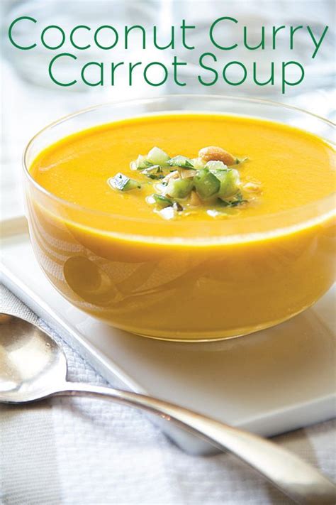 Coconut Curry Carrot Soup With Cucumber And Peanut Relish Is Sweet And