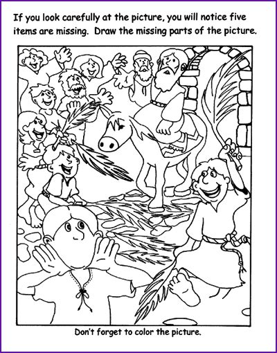Jesus rides into jerusalem on a donkey while the crowds shout, 'hosanna'. Draw the Missing Parts of the Picture of Jesus Riding a ...