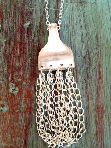 Silver Fork Chain Pendant Fork Jewelry Flatware Jewelry Silverware