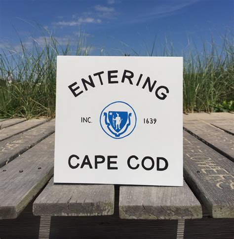 Cape Cod Sign Massachusetts Town Sign State Flag Entering