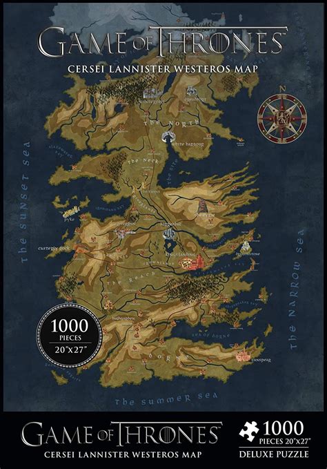 Game Of Thrones Cerseis Westeros Map 27 Inch Puzzle 761568002812 Ebay