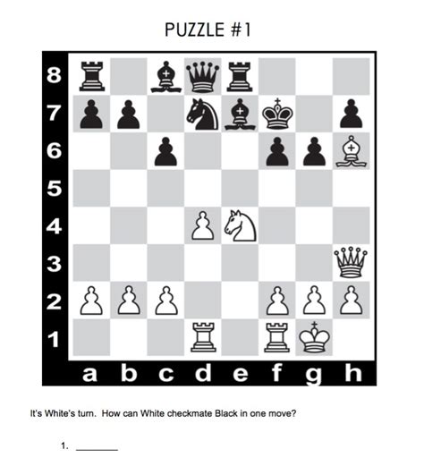 Chess Puzzles Printable Printable World Holiday