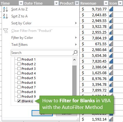 How To Filter For Blanks And Non Blank Cells With Vba Macros Excel