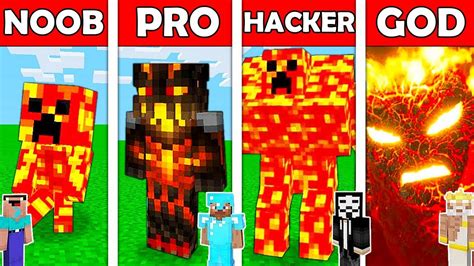 Minecraft Noob Vs Pro Vs Hacker Vs God Lava Monster In Minecraft Avm